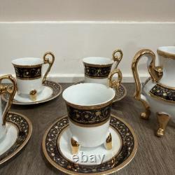 Imperial Czechoslovakia Tea Set 15pc Gold Trim Cups Saucers Teapot