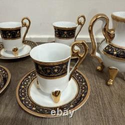 Imperial Czechoslovakia Tea Set 15pc Gold Trim Cups Saucers Teapot