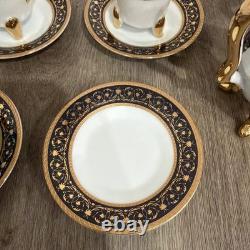 Imperial Czechoslovakia Tea Set 15pc Gold Trim Cups Saucers Teapot