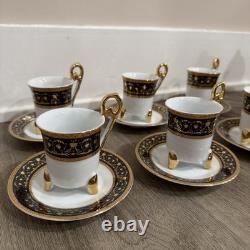 Imperial Czechoslovakia Tea Set 15pc Gold Trim Cups Saucers Teapot