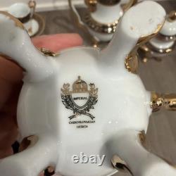 Imperial Czechoslovakia Tea Set 15pc Gold Trim Cups Saucers Teapot