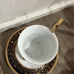 Imperial Czechoslovakia Tea Set 15pc Gold Trim Cups Saucers Teapot