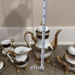 Imperial Czechoslovakia Tea Set 15pc Gold Trim Cups Saucers Teapot