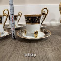 Imperial Czechoslovakia Tea Set 15pc Gold Trim Cups Saucers Teapot