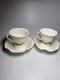 Imperial Porcelain Factory Teacup Saucer Set 2 White Gold Ribbon Lomonosov