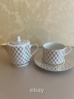 Imperial Porcelain Platinum Net Tea Set