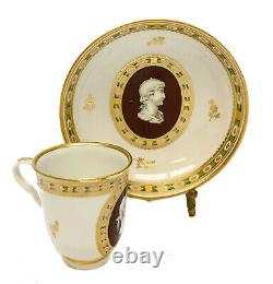 Imperial Royal Vienna Porcelain Cameo Cup & Saucer, circa 1900