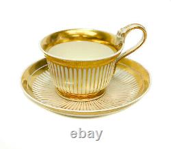 Imperial Royal Vienna Porcelain and Gilt Striped Cup & Saucer, 1821