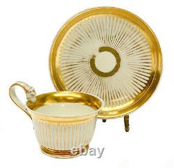 Imperial Royal Vienna Porcelain and Gilt Striped Cup & Saucer, 1821