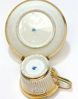 Imperial Royal Vienna Porcelain and Gilt Striped Cup & Saucer, 1821