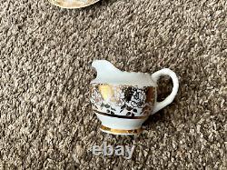 Imperial fine english bone china Shelley daisy Gold Trim and Floral Cups, Sauser