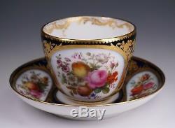 Incredible Cobalt Gold Hand Painted Old Paris Le Rosey Rihouet Cup and 5 Saucers
