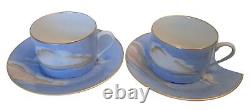 JONATHAN HANSEN x MARIE DAAGE Ciels Bleus 24K Gold Rim Teacup Saucer Set NEW