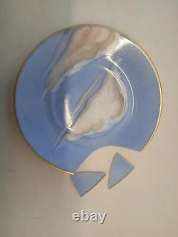JONATHAN HANSEN x MARIE DAAGE Ciels Bleus 24K Gold Rim Teacup Saucer Set NEW