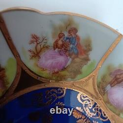 JWK Bavaria Fragonard Love Story Coffee Cup And Saucer Set Of 2 Gold Inlay