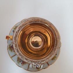 JWK Bavaria Fragonard Love Story Coffee Cup And Saucer Set Of 2 Gold Inlay