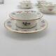 J. P. Limoges Porcelain Ramekins With Saucers 6 Sets Pink Blue Floral Withgold Trim