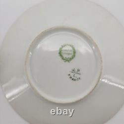 J. P. Limoges Porcelain Ramekins With Saucers 6 Sets Pink Blue Floral WithGold Trim