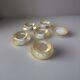J Pouyat Limoges France Gold Trim 5 Sets Custard Cups & Saucers + 1 Extra Saucer