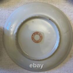 Japanese Export Porcelain China 4 Cups and Saucers. Floral /Gold Ribbon Rim