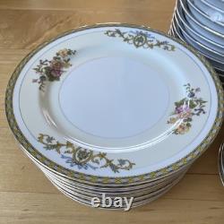 Japanese Porcelain Floral Gold Trim Dinner Set Plates Bowls Cups Saucers