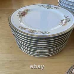 Japanese Porcelain Floral Gold Trim Dinner Set Plates Bowls Cups Saucers