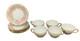 Jean Pouyat Limoges Porcelain Cups & Saucers Pink Roses & Gold Trim C. 1890