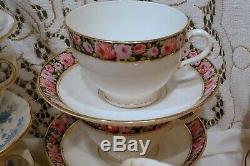 Job Lot 40 Vintage Bone China Tea Cups & Saucers Roses, Gold Chintz etc Weddings