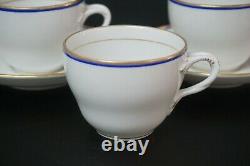 KPM Berlin Blue Cobalt & Gold 3 Cups 2 Saucers Early 19th Century