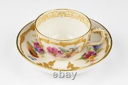 KPM Berlin Gold Encrusted Neuzierat Demitasse Cup and Saucer with Flowers