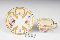 KPM Berlin Gold Encrusted Neuzierat Demitasse Cup and Saucer with Flowers