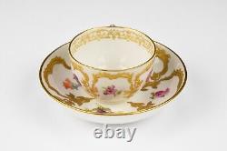 KPM Berlin Gold Encrusted Neuzierat Demitasse Cup and Saucer with Flowers