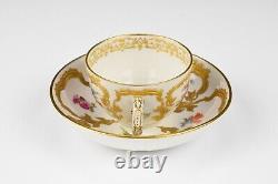 KPM Berlin Gold Encrusted Neuzierat Demitasse Cup and Saucer with Flowers