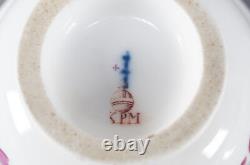 KPM Berlin Hand Painted Pink Floral Leaves & Gold Tea Cup Circa 1832 1837