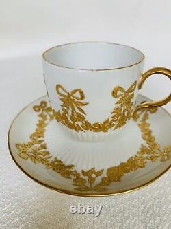 KPM Cup Saucer Bows Ribbons Gold