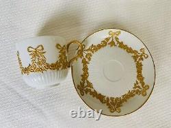 KPM Cup Saucer Bows Ribbons Gold