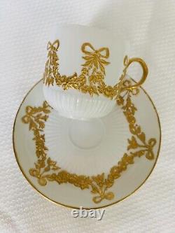 KPM Cup Saucer Bows Ribbons Gold