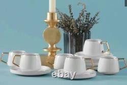 Karaca Saturn New Form 6-Person Coffee Cup Set 100 ml & Espresso Coffee Cup Set
