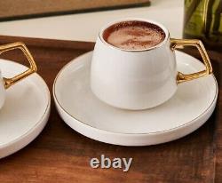 Karaca Saturn New Form 6-Person Coffee Cup Set 100 ml & Espresso Coffee Cup Set