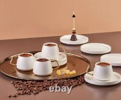 Karaca Saturn New Form 6-Person Coffee Cup Set 100 ml & Espresso Coffee Cup Set