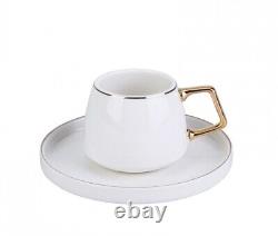 Karaca Saturn New Form 6-Person Coffee Cup Set 100 ml & Espresso Coffee Cup Set