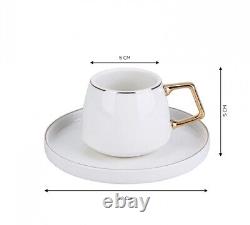 Karaca Saturn New Form 6-Person Coffee Cup Set 100 ml & Espresso Coffee Cup Set
