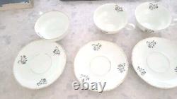 Karlskrona Coffee Cups And Saucers 1950 Champain Colour Set Of 4 Cups Saucers