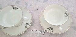 Karlskrona Coffee Cups And Saucers 1950 Champain Colour Set Of 4 Cups Saucers