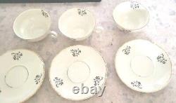 Karlskrona Coffee Cups And Saucers 1950 Champain Colour Set Of 4 Cups Saucers