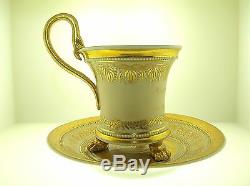 Kpm 1831 Cup & Saucer Special Order Very Rare Gilded With 24k Gold B/o