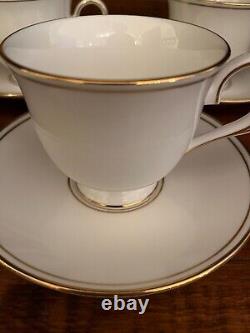 LENOX FEDERAL GOLD Classics Collection SET of 5 Coffee or Tea Cups and Saucers