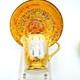 Le Mieux Espresso Coffee Cups & Saucers 5 Cup 6 Saucer Set 24k Gold Platinum Vtg