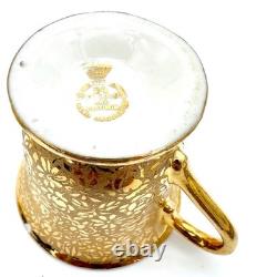 Le Mieux Espresso Coffee Cups & Saucers 5 Cup 6 Saucer Set 24K Gold Platinum VTG