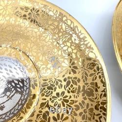 Le Mieux Espresso Coffee Cups & Saucers 5 Cup 6 Saucer Set 24K Gold Platinum VTG